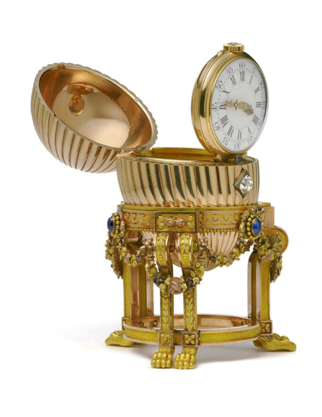 Uovo d'oro Fabergé con orologio (Fabergé, 1887)