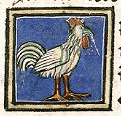 Miniatura medioevale gallina di Richard de Fournival (bestiario)