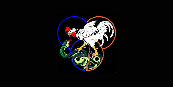 Il logo di "Summa Gallicana" - "Il gallo che uccide il serpente" (Gallus serpentem interficiens)