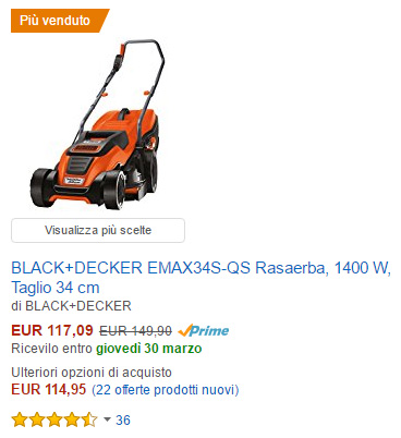 Tagliaerba black and decker per lavori di giardinaggio