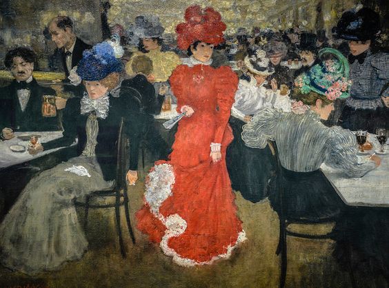 In the Cafe d'Harcourt in Paris - Henri Evenepoel (1897)