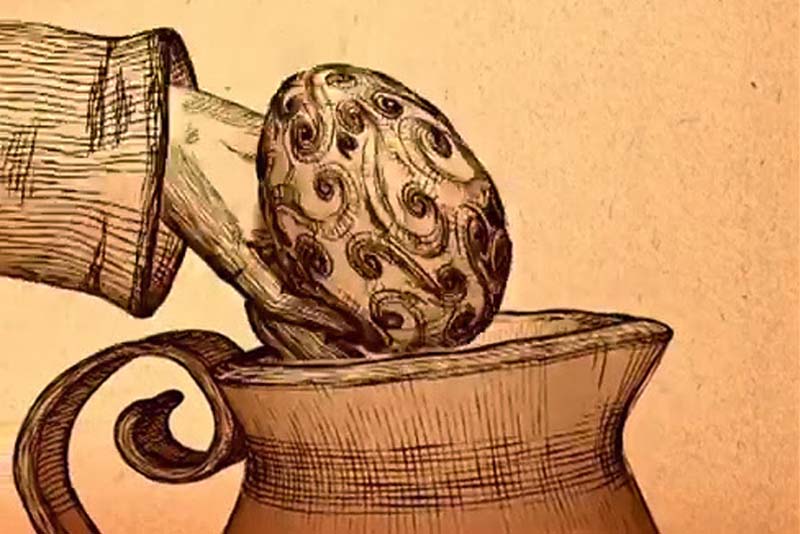 Un dettaglio della locandina del tour-gioco, Caccia all'ovo incantato