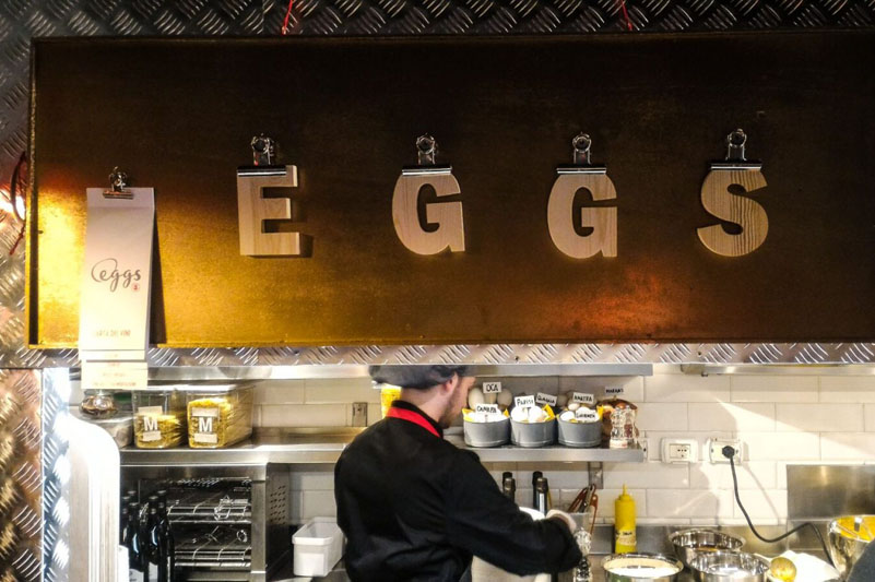 La cucina del bistrot Eggs, Roma