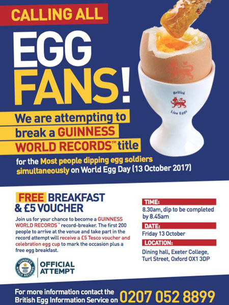 Record del Mondo di persone che mangiano l'uovo alla coque contemporaneamente | World Egg Day