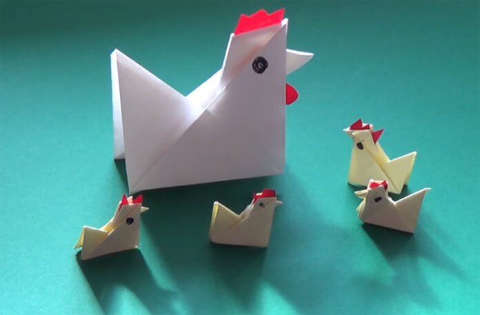 Origami Di Gallina Gallo E Pulcino Ovvero Il Pollaio Di Carta Galline Pollaio Ricette Con Uova E Video Divertenti