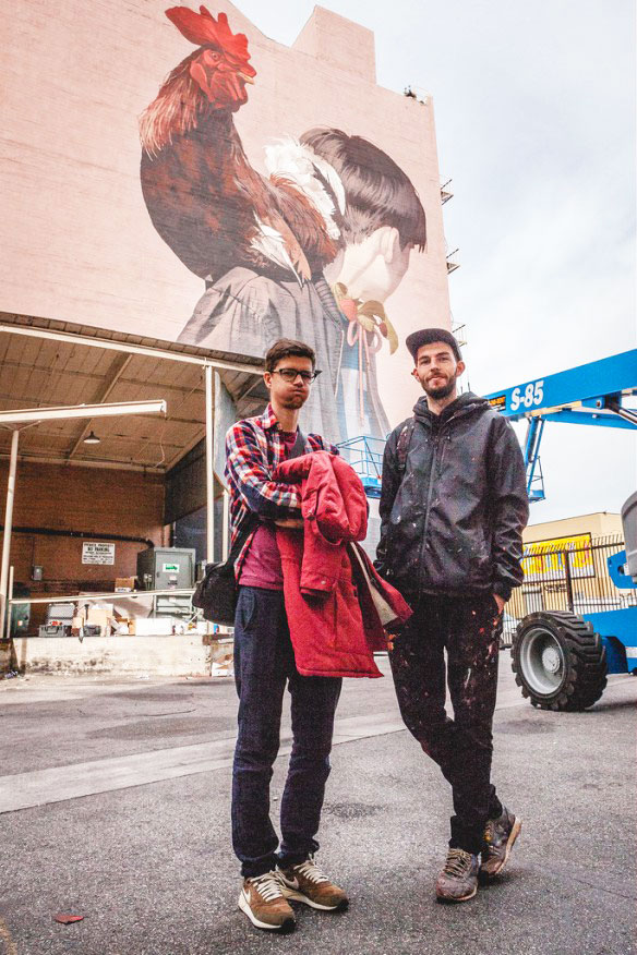 Murales di galli e galline