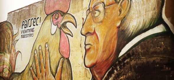 Murales di galli e galline