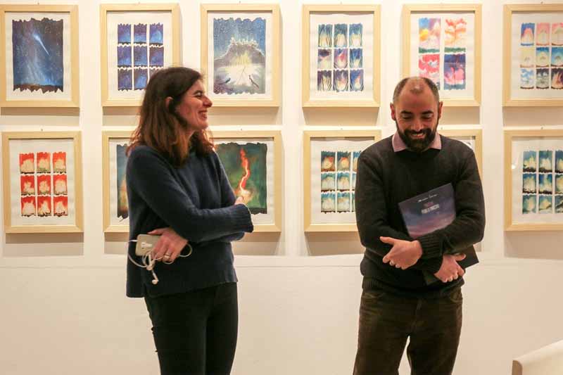 Alessandro Sanna all'inaugurazione della mostra delle tavole del libro