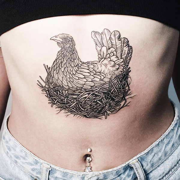 tatuaggio di gallina