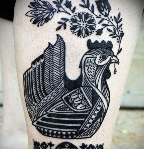 tatuaggio di gallina