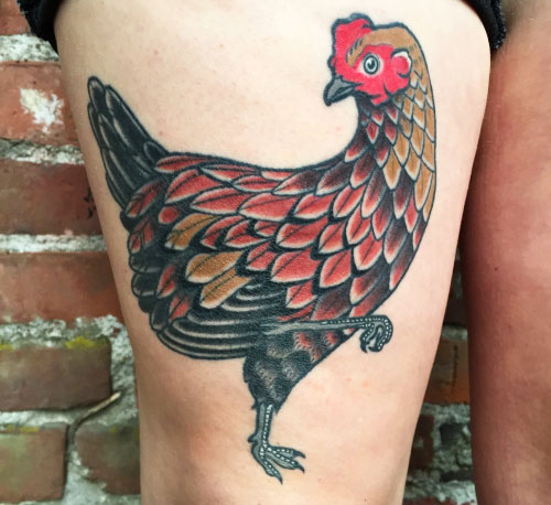 tatuaggio di gallina