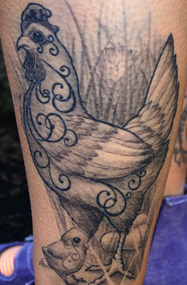 tatuaggio di gallina