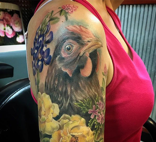 tatuaggio di gallina