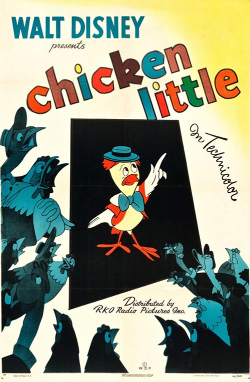 La locandina del cortometraggio Disney di Chicken Little del 1943