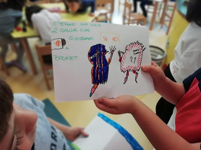 Gallina va in classe, uno dei racconti scritto dai bambini