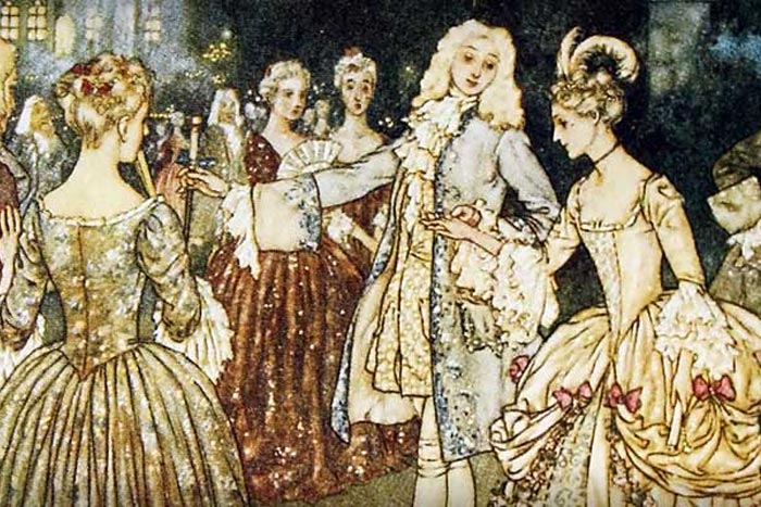 Cenerentola al gran ballo alla corte del re (illustrazione di Edmund Dulac).