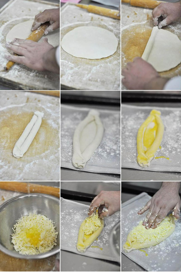 Khachapuri, la preparazione della classica forma a barchetta