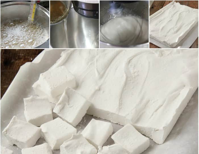 Le fasi della preparazione dei marshmallow