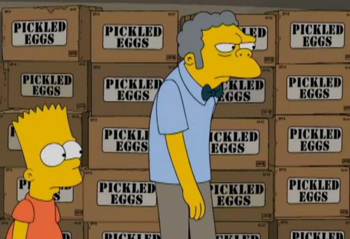 Boe, Burt e le confezioni di Pickled Eggs (The Simpson)