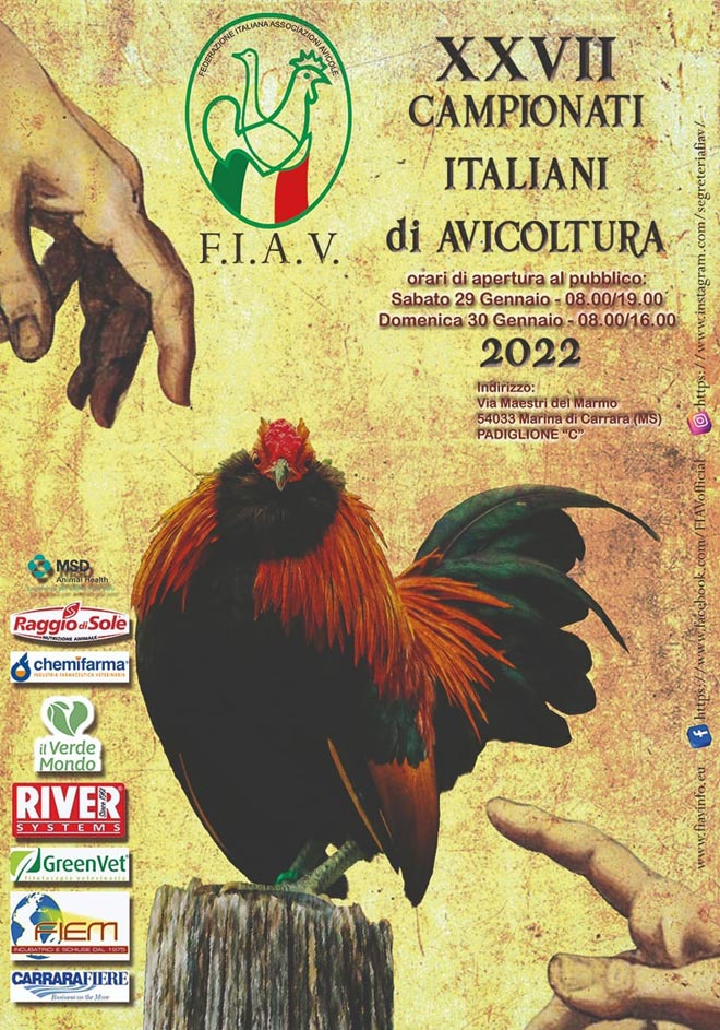 27° campionati italiani avicoltura FIAV, Carrara, 29 e 30 Gennaio 2022